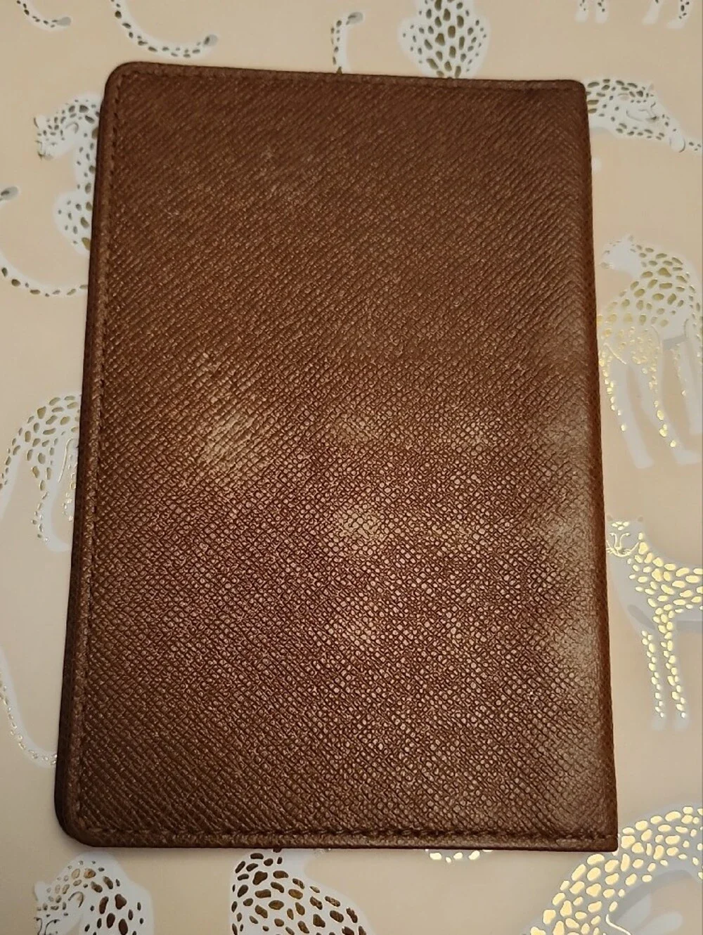 Louis Vuitton Brown Textured Leather Passport Wallet